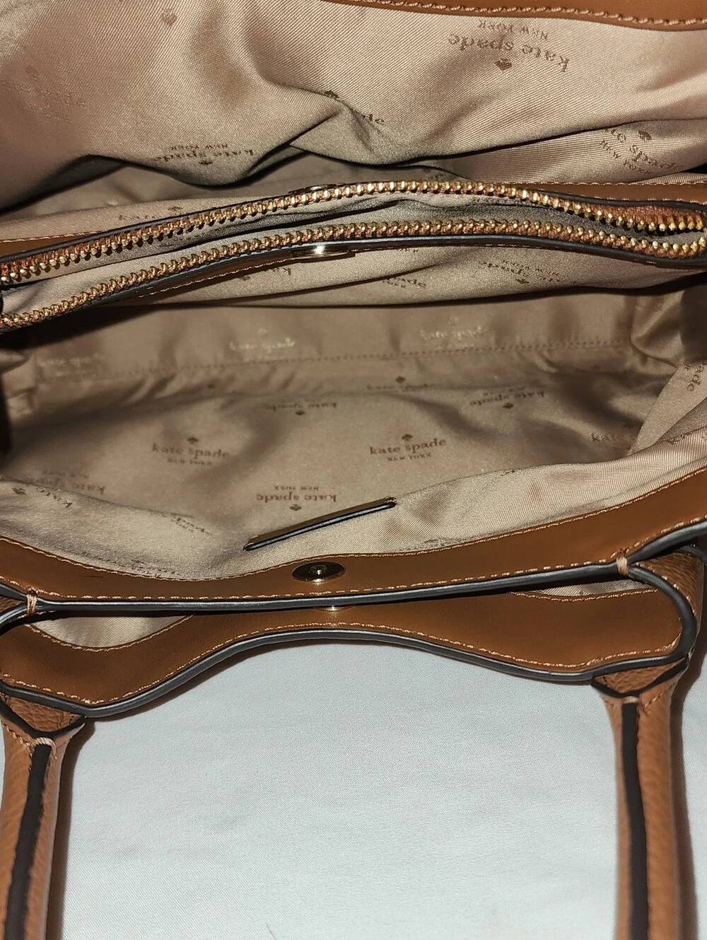 Kate Spade Large Dumpling Satchel Warm Gingerbread Flawless w/ Strap